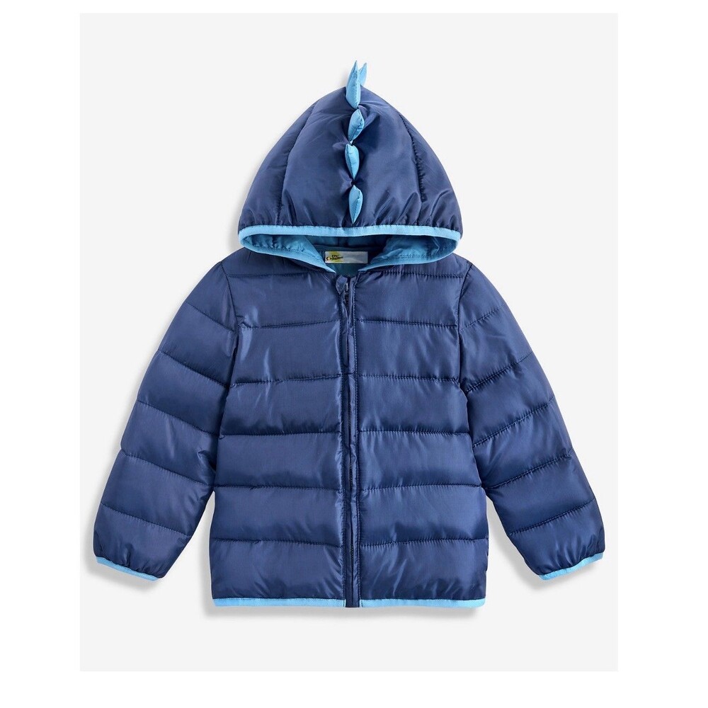 Epic Threads Boys' Toddler 4T Dino Puffer Hooded Jacket, Midweight